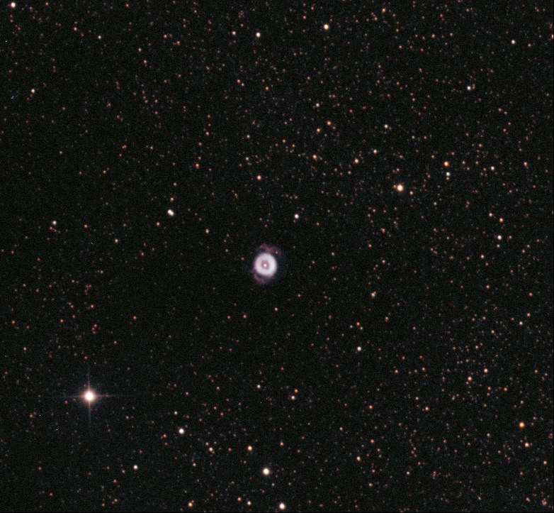 NGC6369 - The Little Ghost Nebula. This is a planetary nebula in the constellation Ophiuchus. Taken 5/5/2014 with T31, a Planewave 20" CDK and FLP Proline 9000 CCD. This is a transformed white dwarf star which you can see at the very center of the nebula.